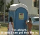 A woman makes a mess of an outdoor porta-potty as she has some diarhhea. Complete with audio and even subtitles! About 5 minutes.